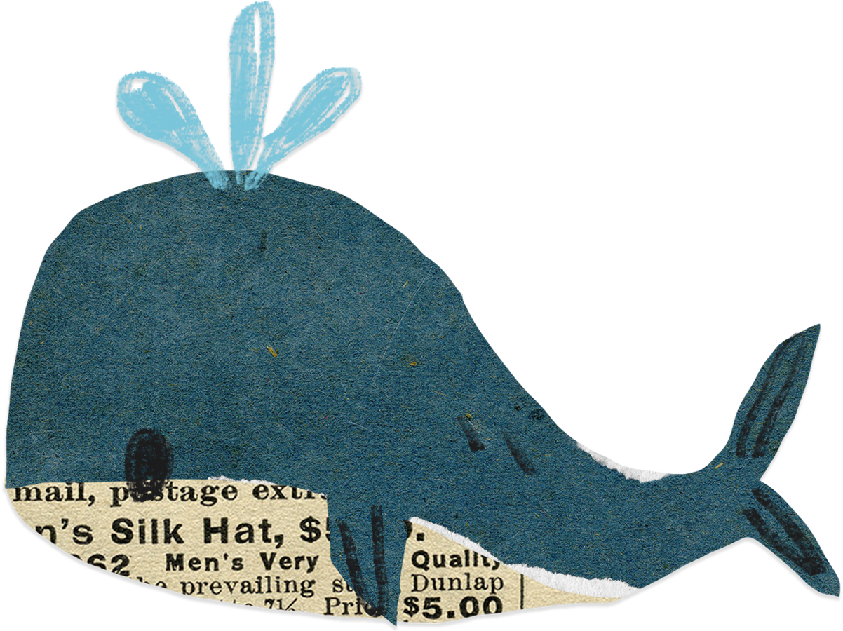 Collage Paper Cutout Whale